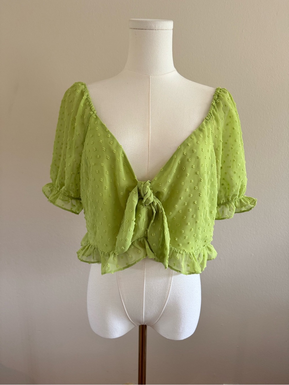 BCBGeneration Y2K Chartreuse crop top size L